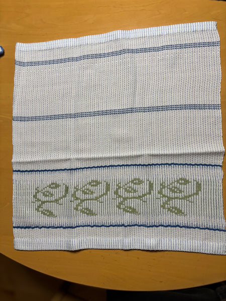 hand towel - blue and white- lampas series