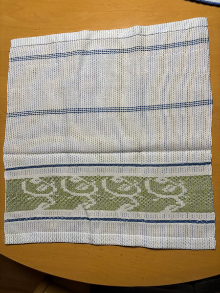 hand towel - blue and white- lampas series