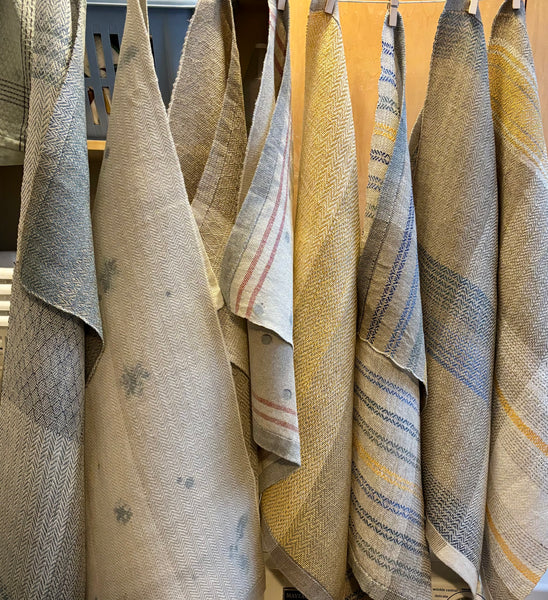 Tea Towel-Linen White And Natural Series (with natural dye prints)