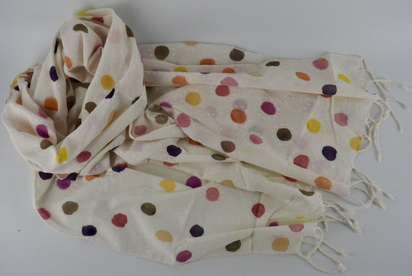 Scarf-Cotton scarf painted and printed with natural dyes- more coming soon