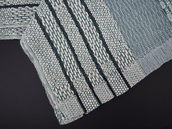 Tea Towel -"Squares in natural dyed linen and fine cotton"