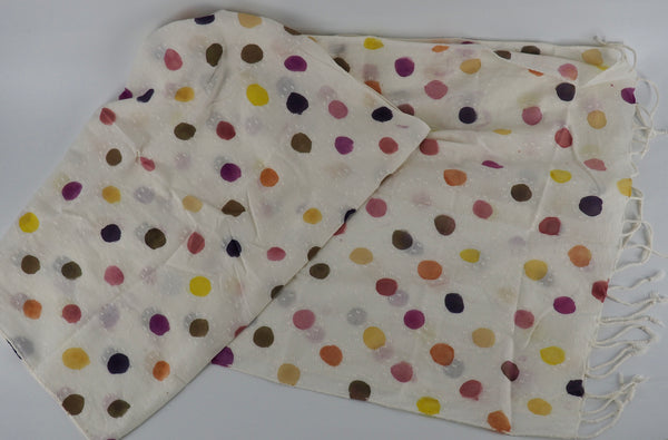 Scarf-Cotton scarf painted and printed with natural dyes- more coming soon