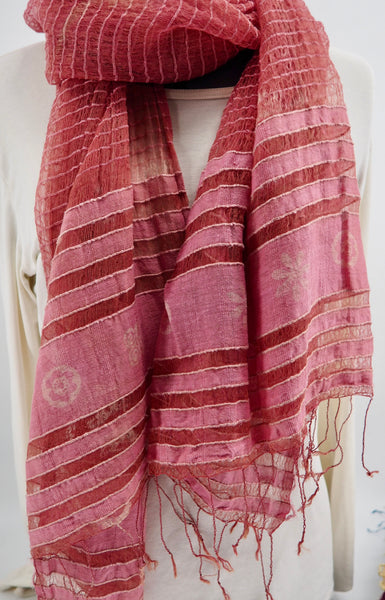 Silk and cotton natural dyed scarf series