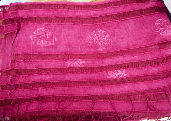 Silk and cotton natural dyed scarf series