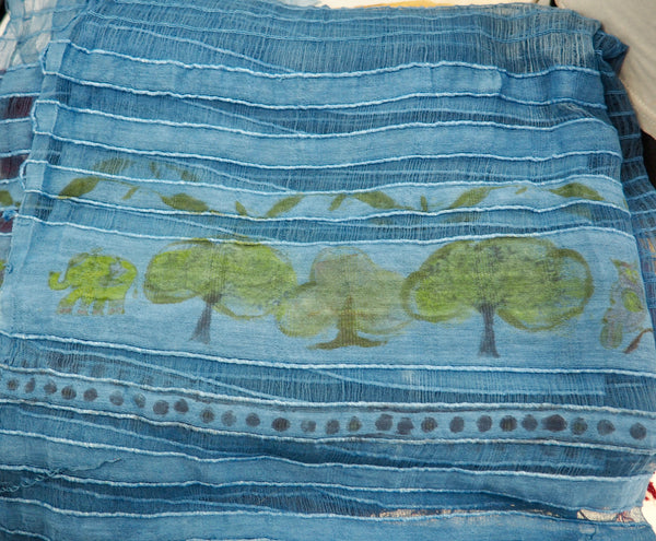 Silk and cotton natural dyed scarf series