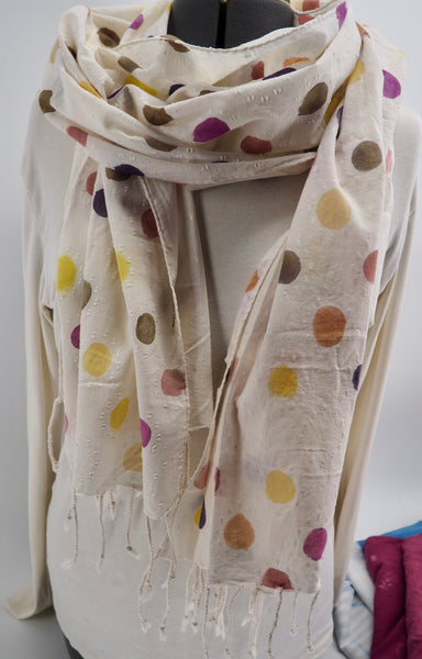 cotton scarves- natural source and dyed series