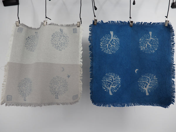 2 tone cotton napkins grey and natural- natural dyed series