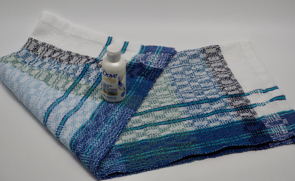 Hand Towel- " Classic Blue and White with Strips "(Summer winter)