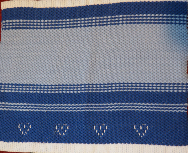 hand towel - blue and white- lampas series