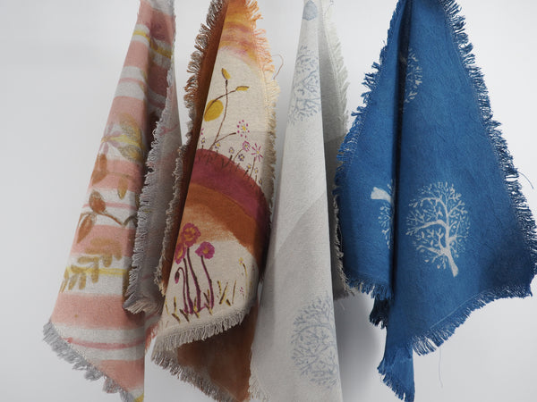 2 tone cotton napkins grey and natural- natural dyed series