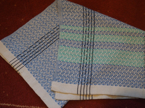 Tea Towel- blue and black strip series
