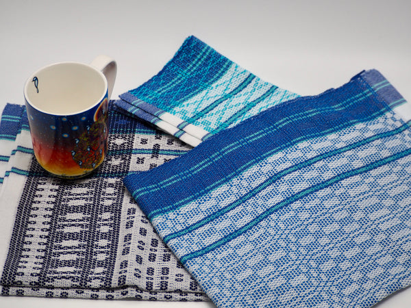 Tea Towel-  "Classic Blue and White with Strips" Series