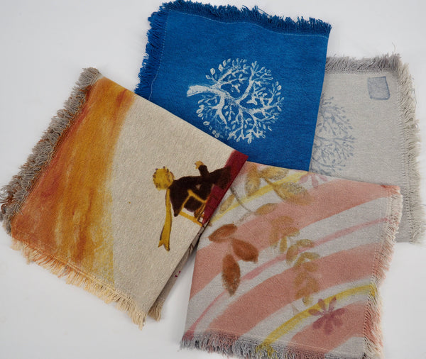 2 tone cotton napkins grey and natural- natural dyed series