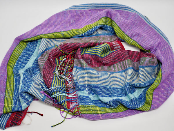 Shawl-"Bamboo Infinity Happy Fun Strips"