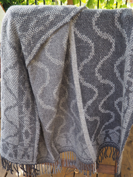 Blanket-"United We Stand" Shetland and Merino Wool Grey Series