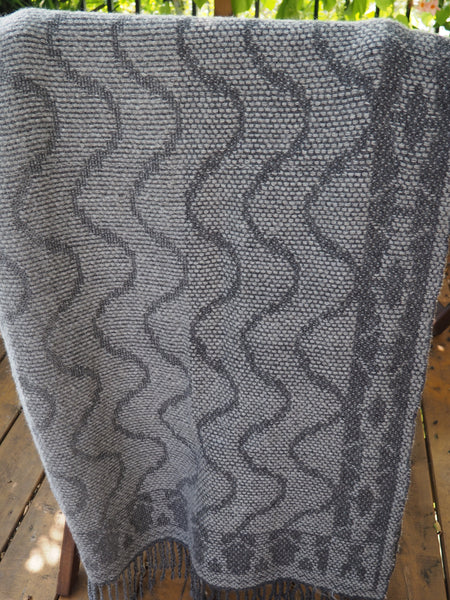 Blanket-"United We Stand" Shetland and Merino Wool Grey Series