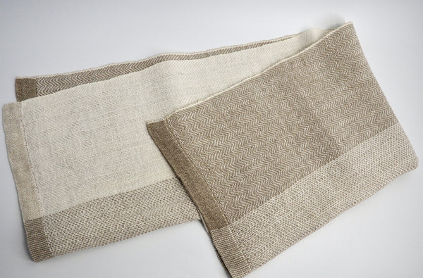 Tea Towel-linen white and natural series with natural dye prints