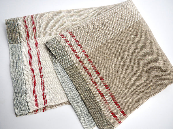 Tea Towel-linen white and natural series with natural dye prints