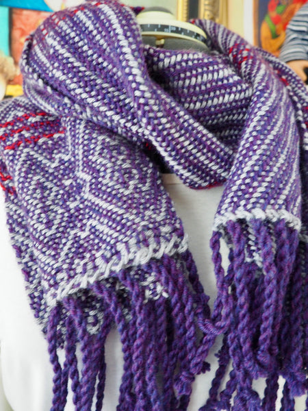 Shawl-Purple and Grey Scarf Series- super wash wool