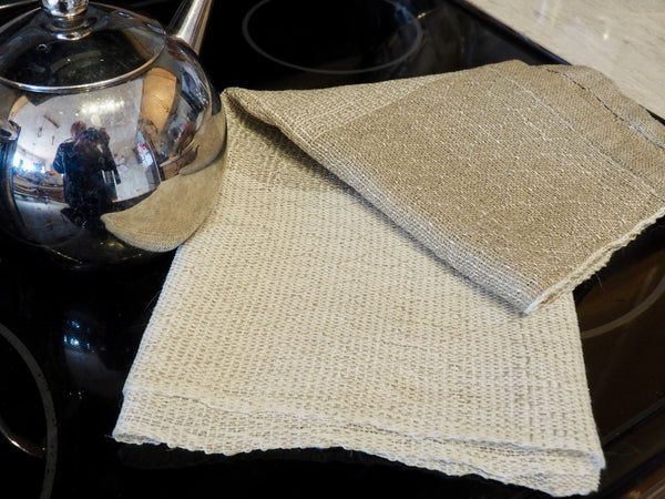 Tea Towel-Linen White And Natural Series (with natural dye prints)