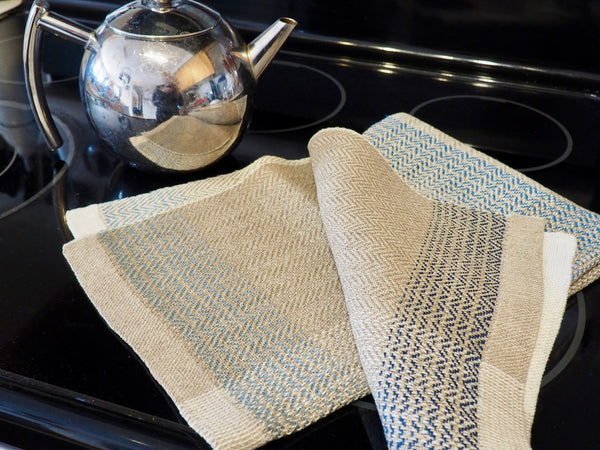 Tea Towel-Linen White And Natural Series (with natural dye prints)