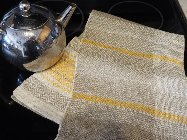 Tea Towel-Linen White And Natural Series (with natural dye prints)