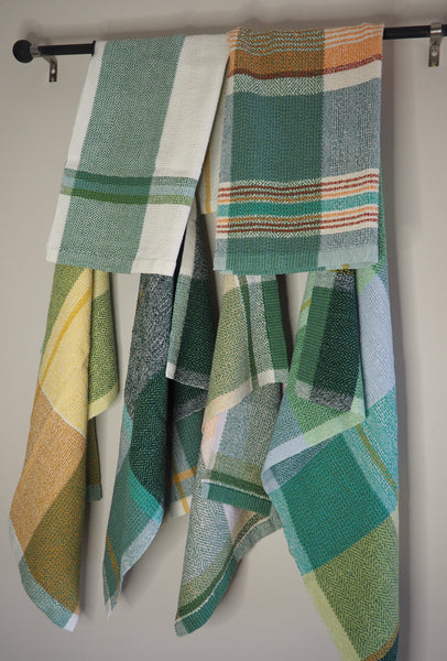 Hand/ Travel towel- Spring Shades of Green  Series