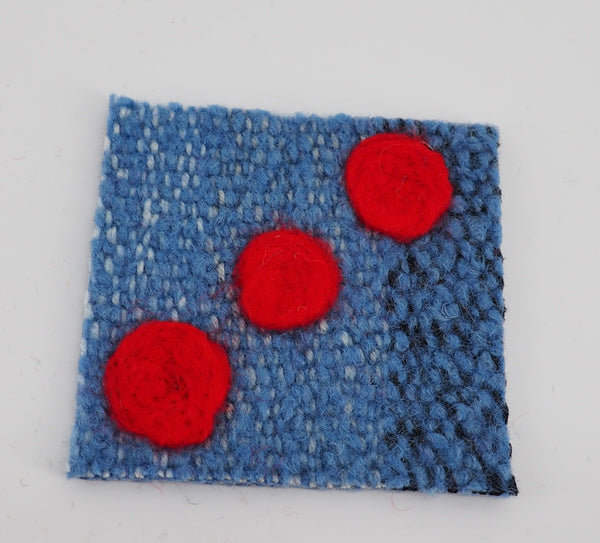 Coaster - Dice -Hand Woven felt with Needle Felted   (Sold individually)