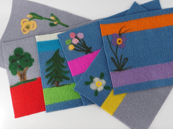Placemats - Hand Woven felt with Needle Felted   (Sold individually)
