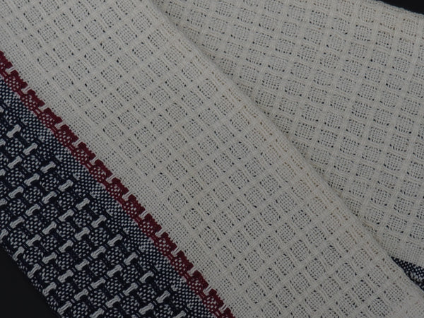Red, White and Blue Huck Lace Series - natural cotton
