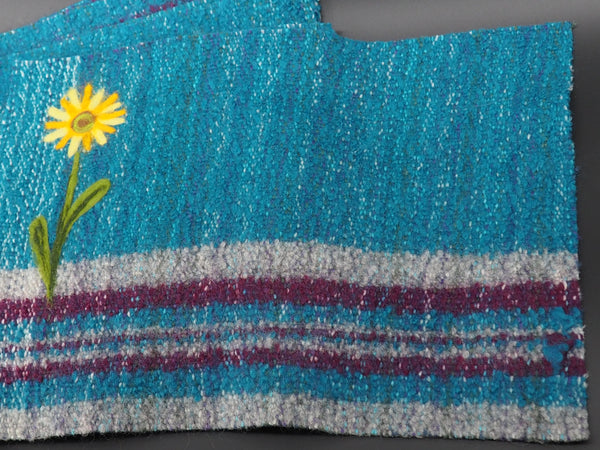 Felted Flowers on Blue