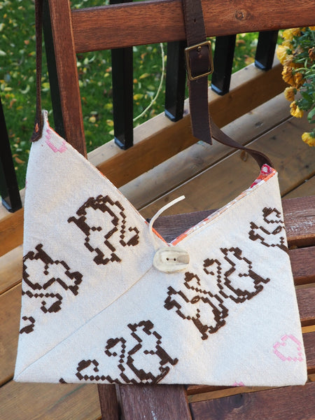 Bag-Japanese Style  Bag Linen with Ophampta patterns