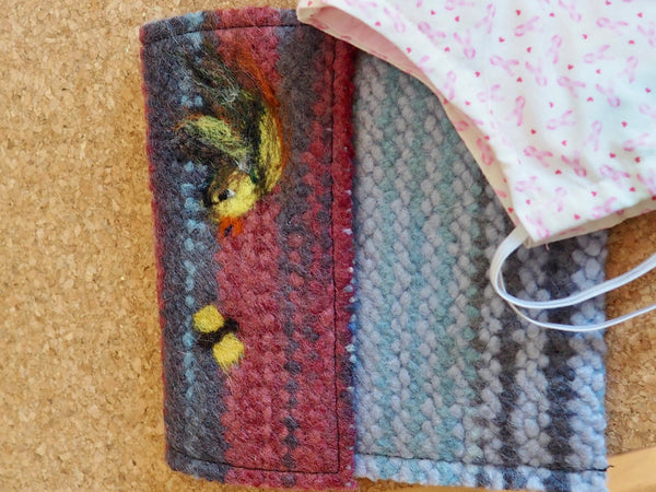 Bag-Felted-handwoven and felt wool for clean masks