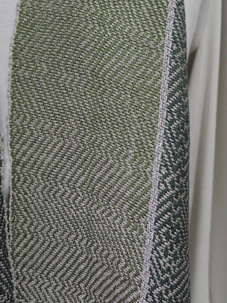 Scarf-Two Shades of Green Silk Series